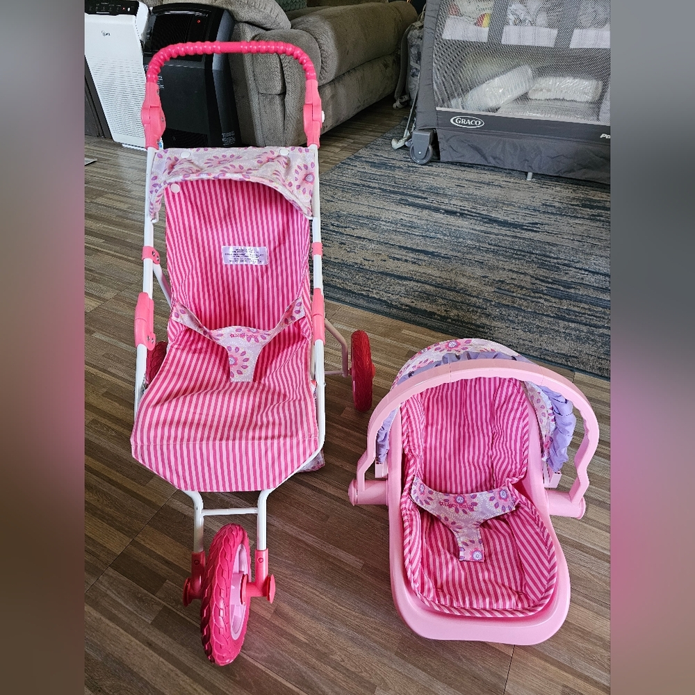 American Girl Bitty stroller and car seat set